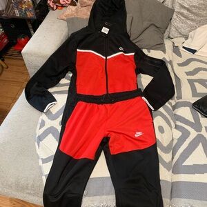 Nike Black and Red Athletic Jacket tech suit